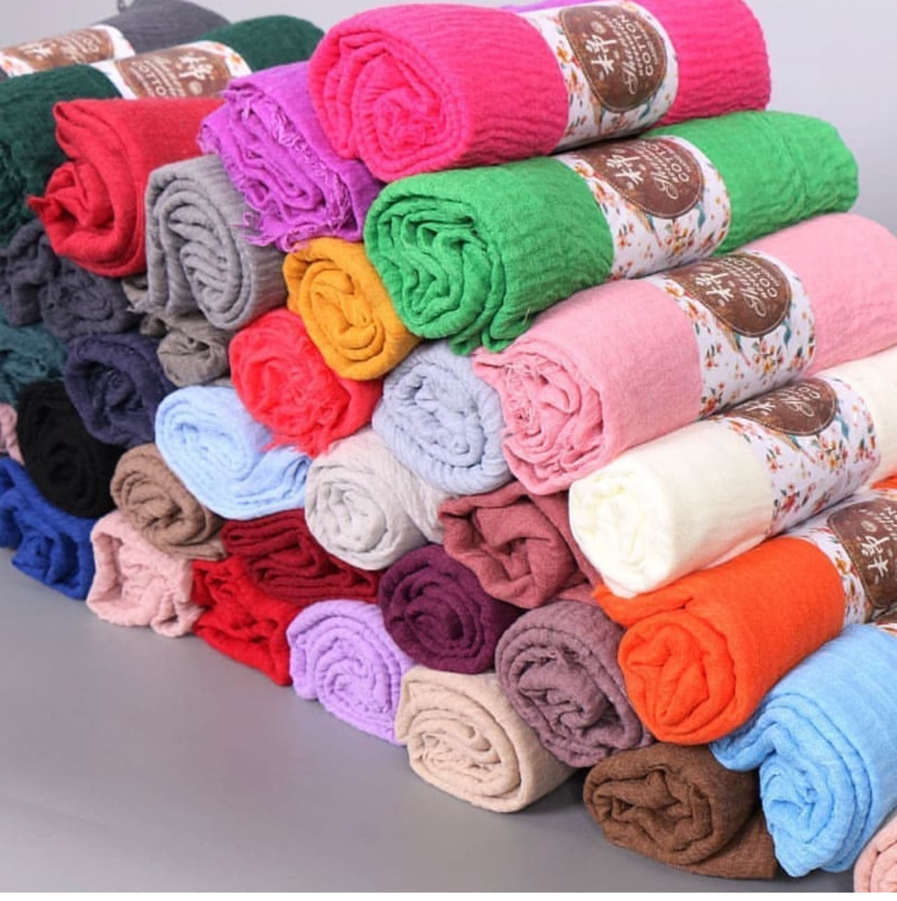 Crinkle cotton scarf