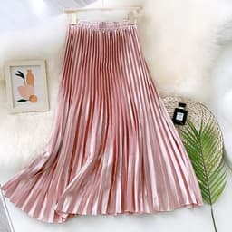 Full length Maxi pleated skirt (glossy fabric fully pleated)